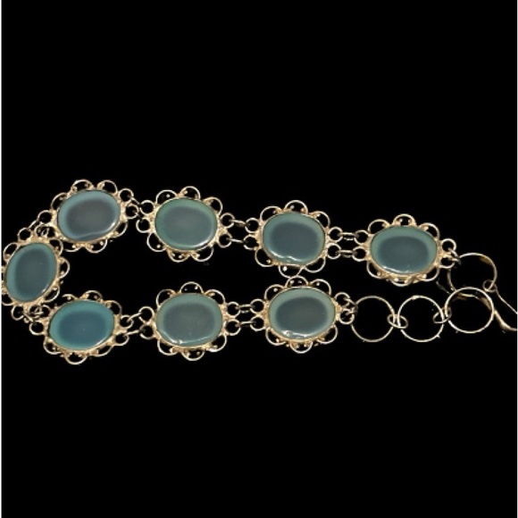 Vintage Sterling Silver Chalcedon Bracelet - intricate /handmade - Picture 7 of 10